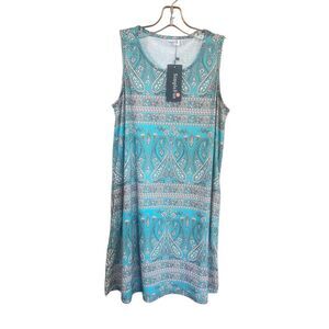 Simple Fun Casual paisley Tank Dress Sz S NWT